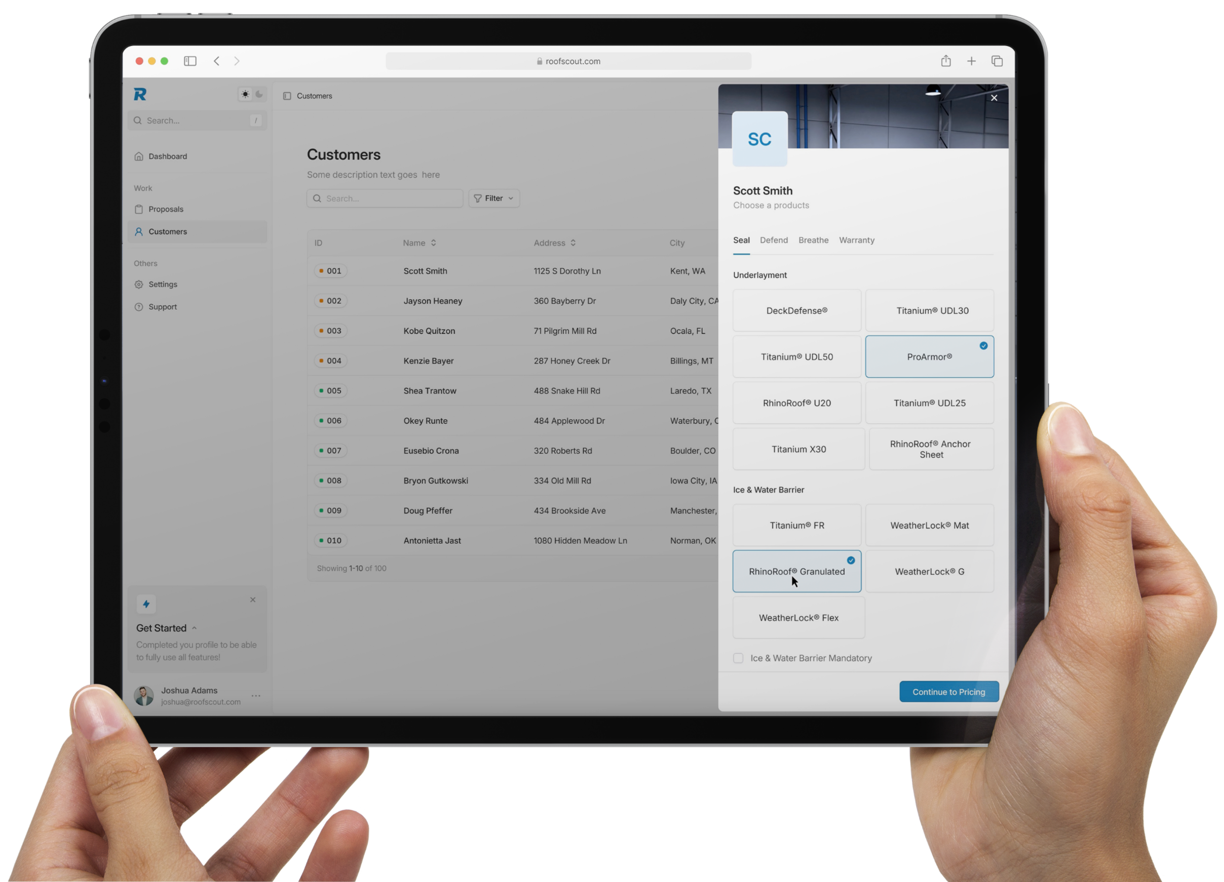 Scout Dashboard on iPad