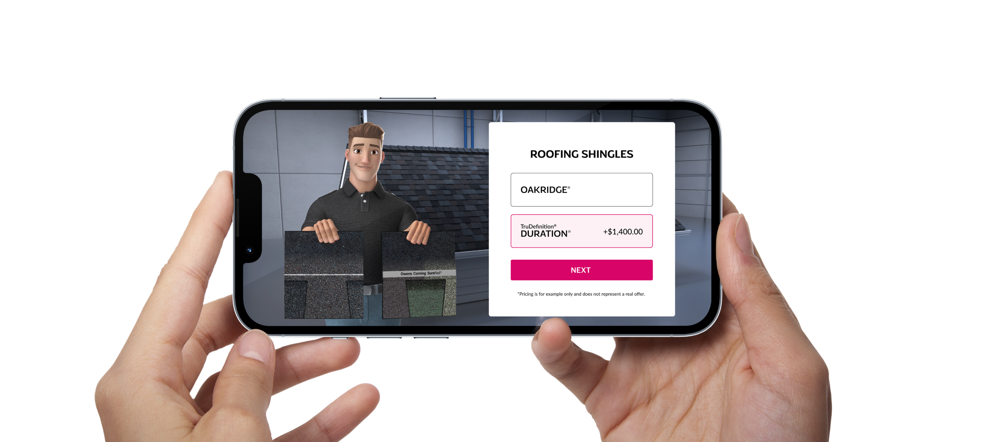 Hands holding phone with Scout app